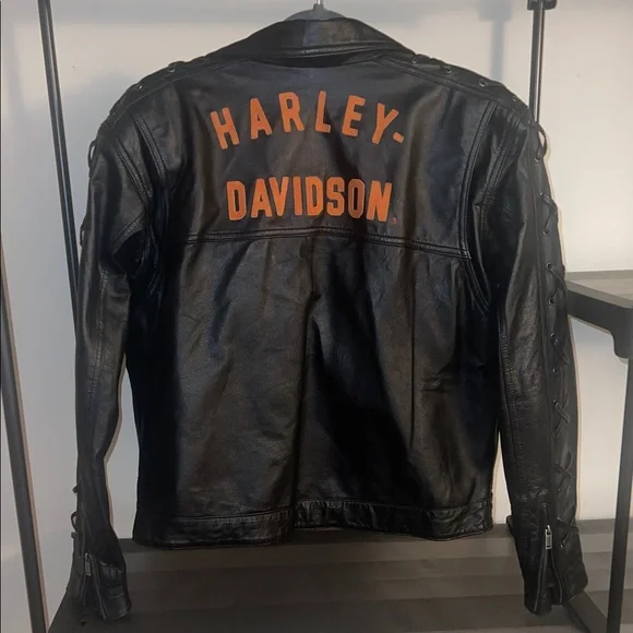 EXTREMELY RARE Harley-Davidson Black Leather Motorcycle Jacket - Picture 4 of 14